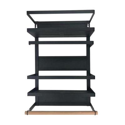 Hot Sales Magnetic Refrigerator Storage Rack Organizer No-Drill Side Hanging Spice Rack for Home Kitchen Supplies Storage